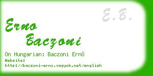 erno baczoni business card
